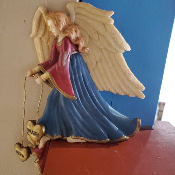 HOUSE OF LLOYD 1998 Vintage Resin Angel Seek Peace Wall / Door Frame Sitter - Picture 7 of 7